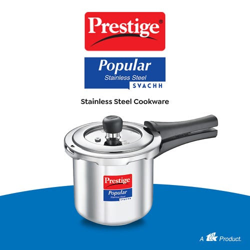 Prestige 2L Popular Svachh Stainless Steel Outer Lid Pressure Cooker , 2 Litres