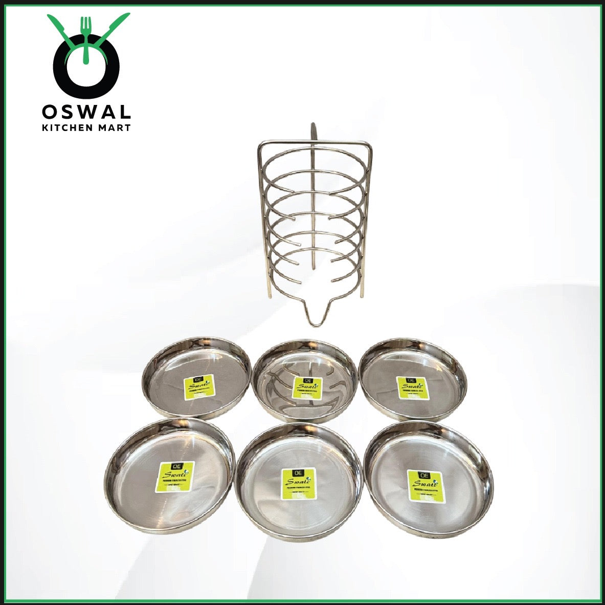 Stainless Steel Thatte Idli Stand-6Plates | Thatte Idli Plate with Stand| Stainless Steel Dhokla/Thatte Idli Stand With 6 Plates| Pack of 1
