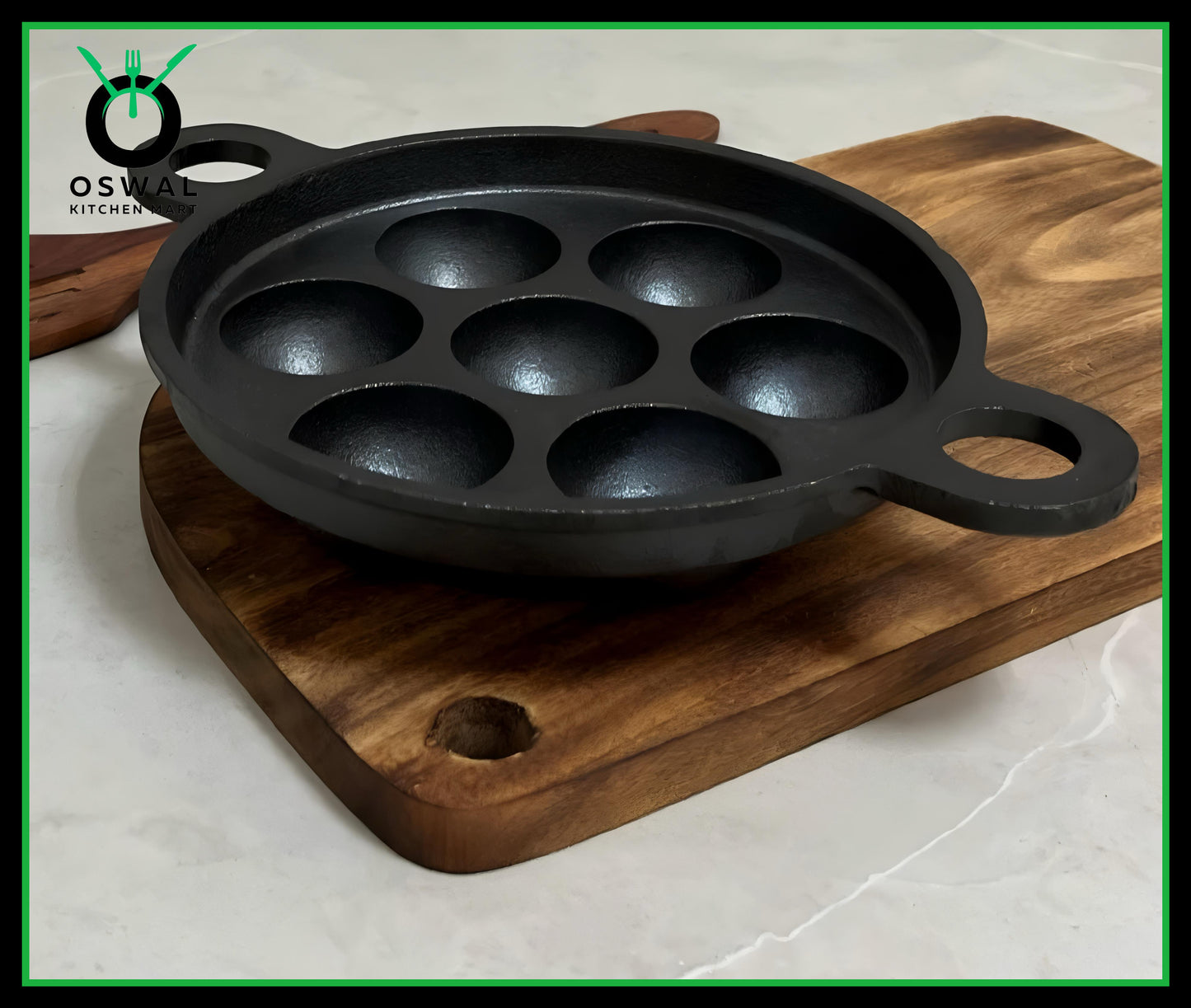 Cast Iron Paddu Appe Maker (7 Cavity) Premium Cast Iron 7 Cavity Paniyaram Paddu Maker Pre-Seasoned