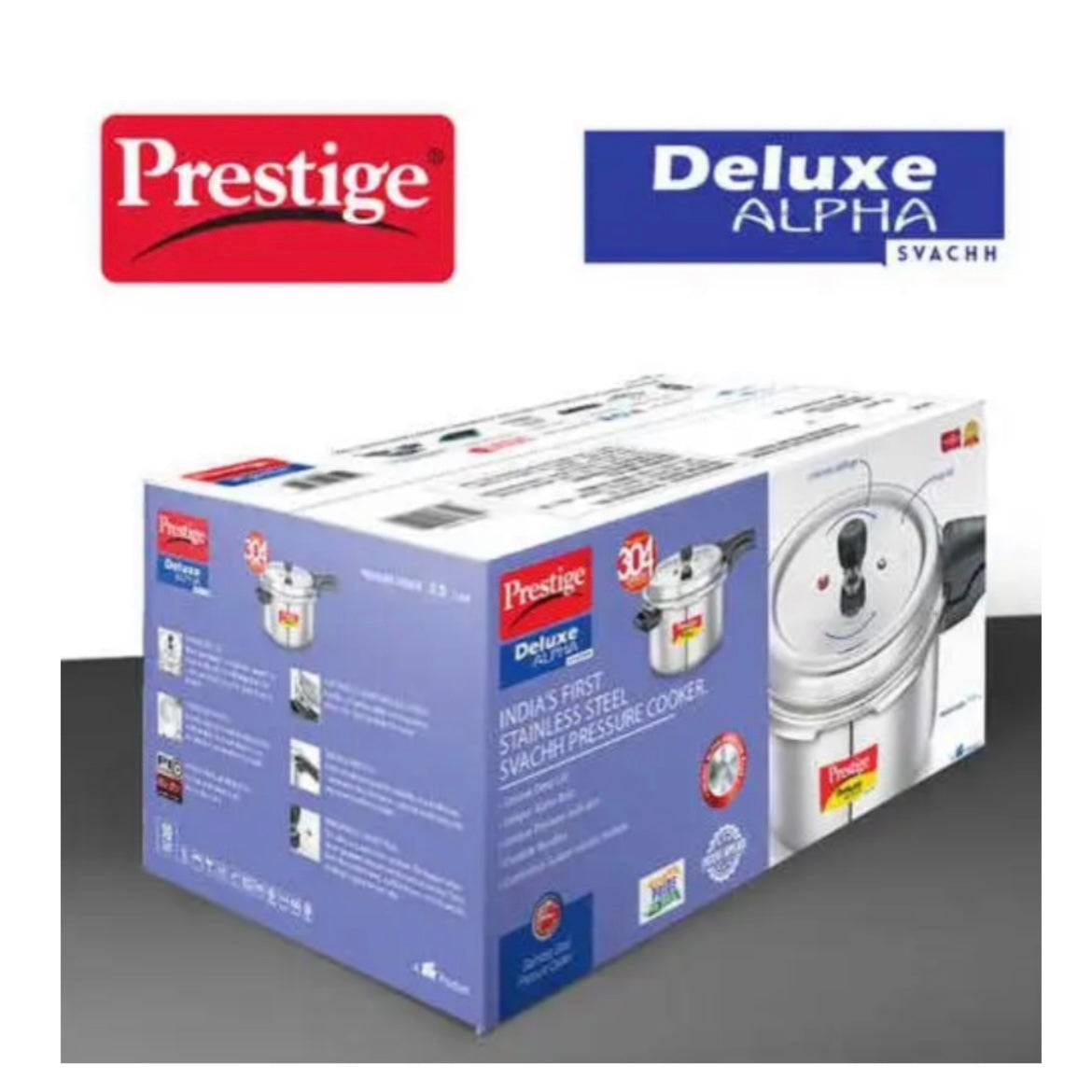 Prestige 5.5L Deluxe Alpha Svachh Stainless Steel Pressure Cooker