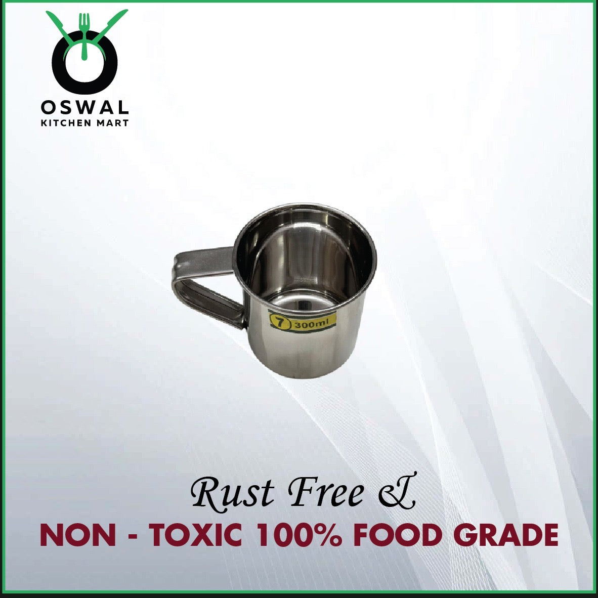 Stainless Steel Mug 300ML |Stainless Steel Coffee Mug | Steel Cup with Handle | Steel Cups for Tea for Home, Travel, Outdoor | Tea, Coffee & Milk Mug | Rust-Proof Camping & Hiking Mug (Pack Of 1)