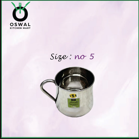 Stainless Steel 5No. Belly Shape Mug– 1500ML(1.5 Litre) Approx | Stylish Tea & Coffee Mug | Pack of 1
