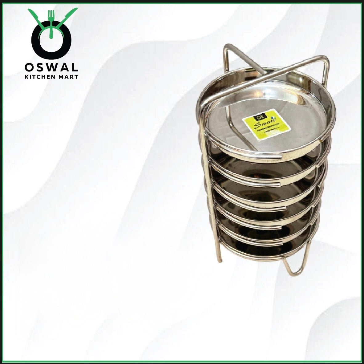 Stainless Steel Thatte Idli Stand-6Plates | Thatte Idli Plate with Stand| Stainless Steel Dhokla/Thatte Idli Stand With 6 Plates| Pack of 1