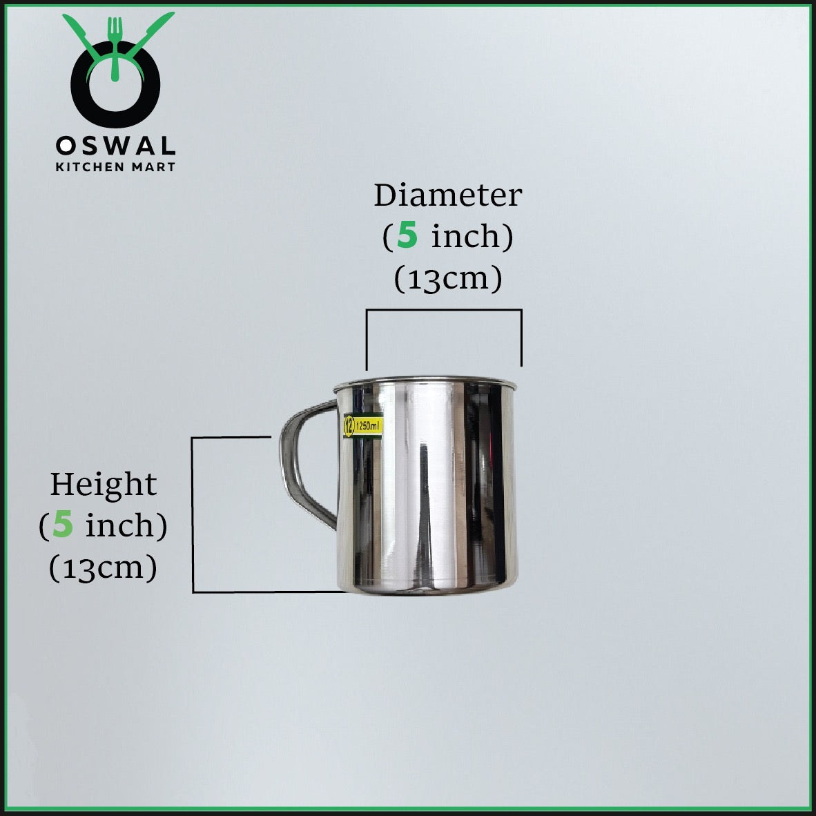 Stainless Steel Mug 1250ML |Stainless Steel Coffee Mug | Steel Cup with Handle | Steel Cups for Tea for Home, Travel, Outdoor | Tea, Coffee & Milk Mug | Rust-Proof Camping & Hiking Mug (Pack Of 1)