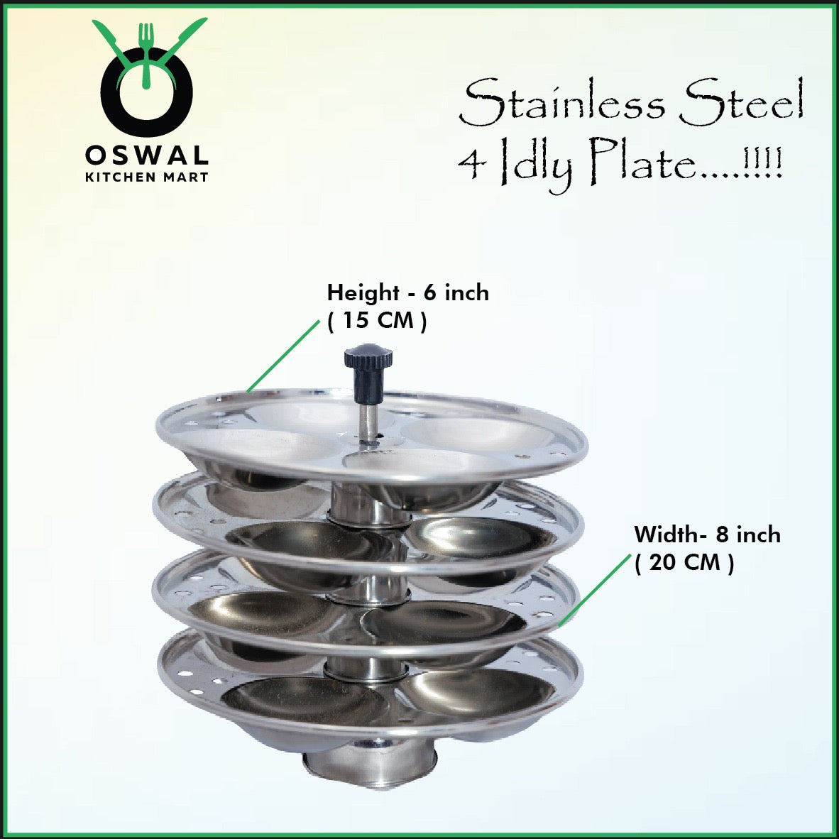 Stainless Steel 4 Plate Idli Maker Stand | 16 Idli Maker Stainless Steel | Idli  Stand for Home | Pack Of 1|