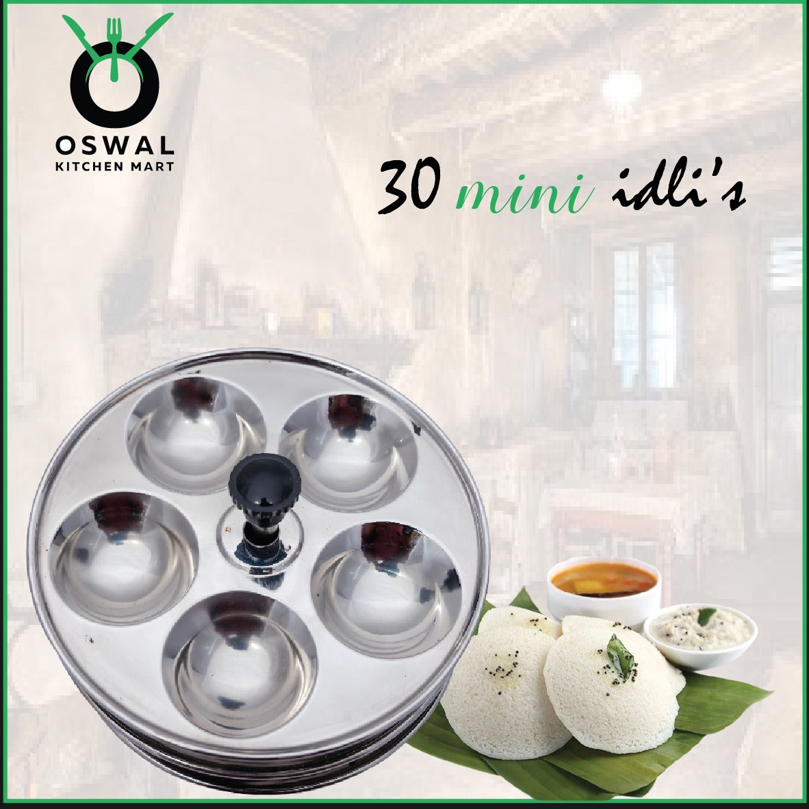 Stainless Steel 6-Tier Mini Idli Plate With Stand | Makes 30 Mini Idlis at Once | Pack of 1
