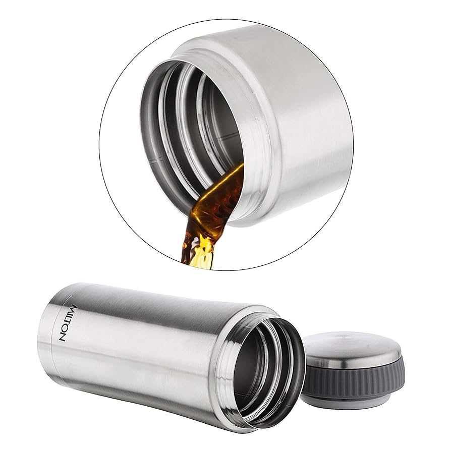 Milton Optima 420 Ml Thermosteel Hot and Cold Flask, 420 ml | ISI Certified | Vacuum Insulated | Rust Proof | Leak Proof | Tea | Coffee | Juice