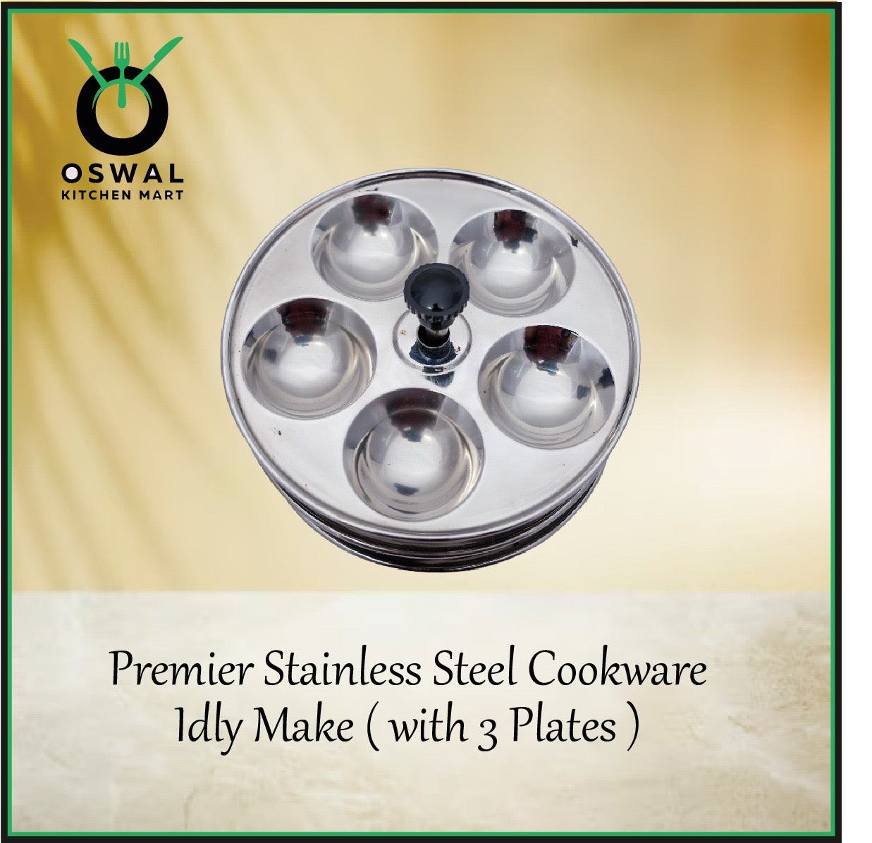 Stainless Steel 3-Tier Mini Idli Plate With Stand | Makes 15 Mini Idlis at Once | Pack of 1