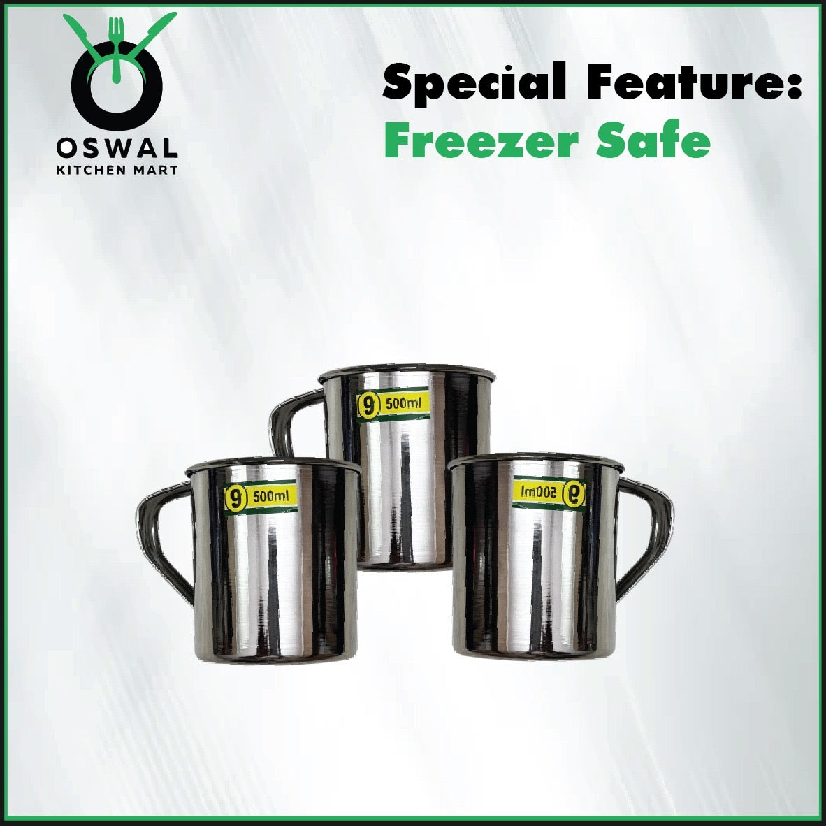 Stainless Steel Mug 500ML |Stainless Steel Coffee Mug | Steel Cup with Handle | Steel Cups for Tea for Home, Travel, Outdoor | Tea, Coffee & Milk Mug | Rust-Proof Camping & Hiking Mug (Pack Of 1)