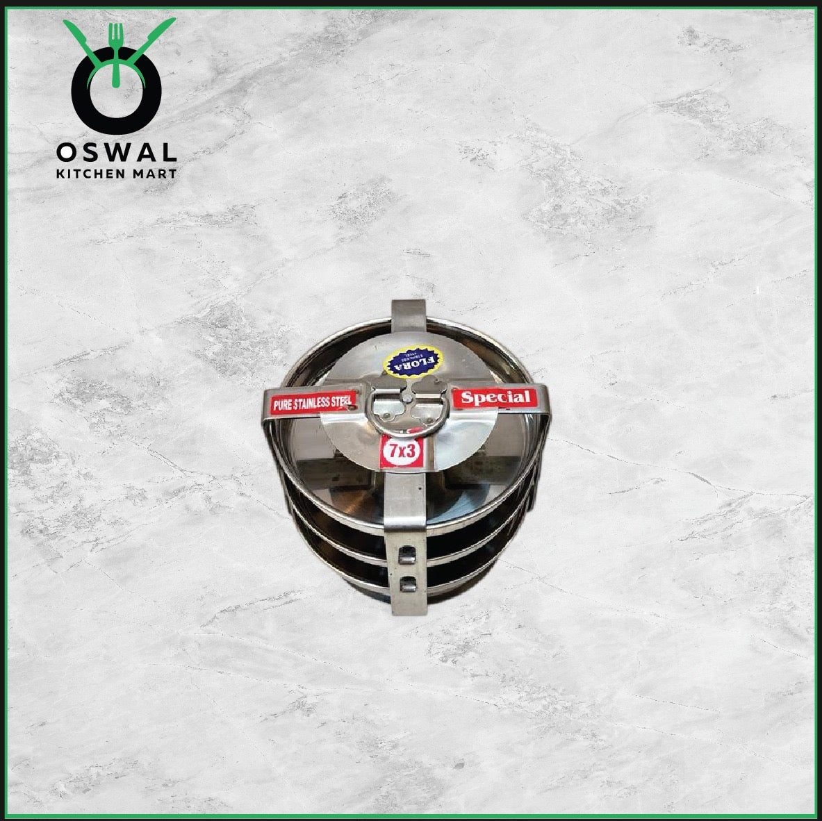 Stainless Steel 3 Plate Thatte Idli Stand| Thatte Idli Plate with Stand| Stainless Steel Dhokla/Thatte Idli Stand With 3 Plates| Pack of 1