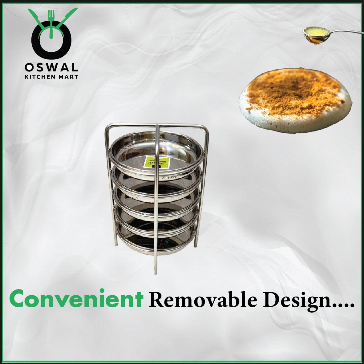 Stainless Steel Thatte Idli Stand-5Plates | Thatte Idli Plate with Stand| Stainless Steel Dhokla/Thatte Idli Stand With 5 Plates| Pack of 1