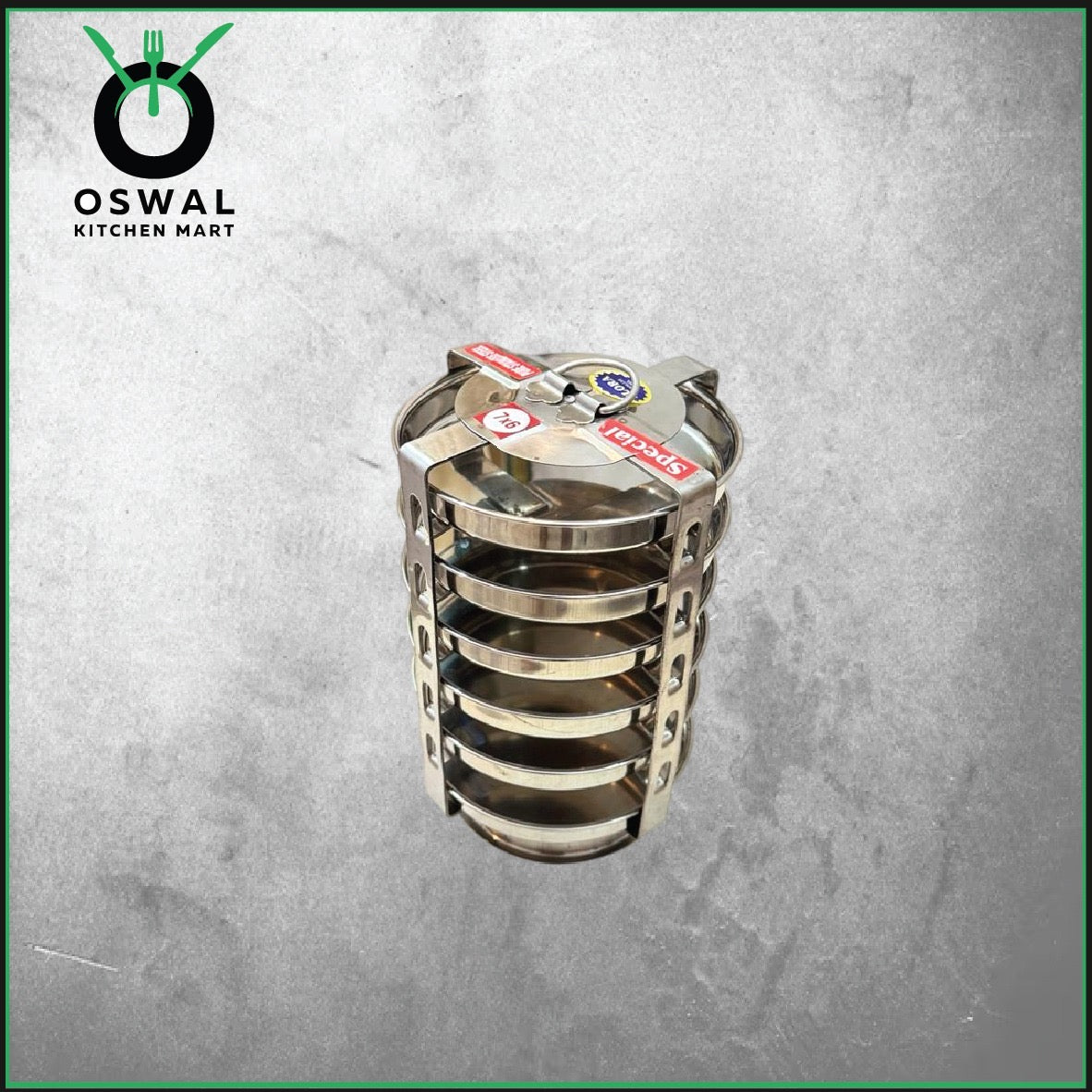 Stainless Steel 6 Plate Thatte Idli Stand| Thatte Idli Plate with Stand| Stainless Steel Dhokla/Thatte Idli Stand With 6 Plates| Pack of 1