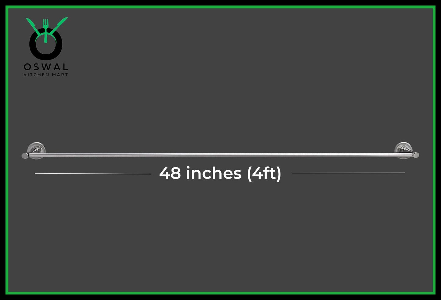 Stainless Steel 48-Inch (4Feet) Towel Rod | Wall Mounted Bathroom Towel Holder | Rust-Free & Durable (Pack of 1)