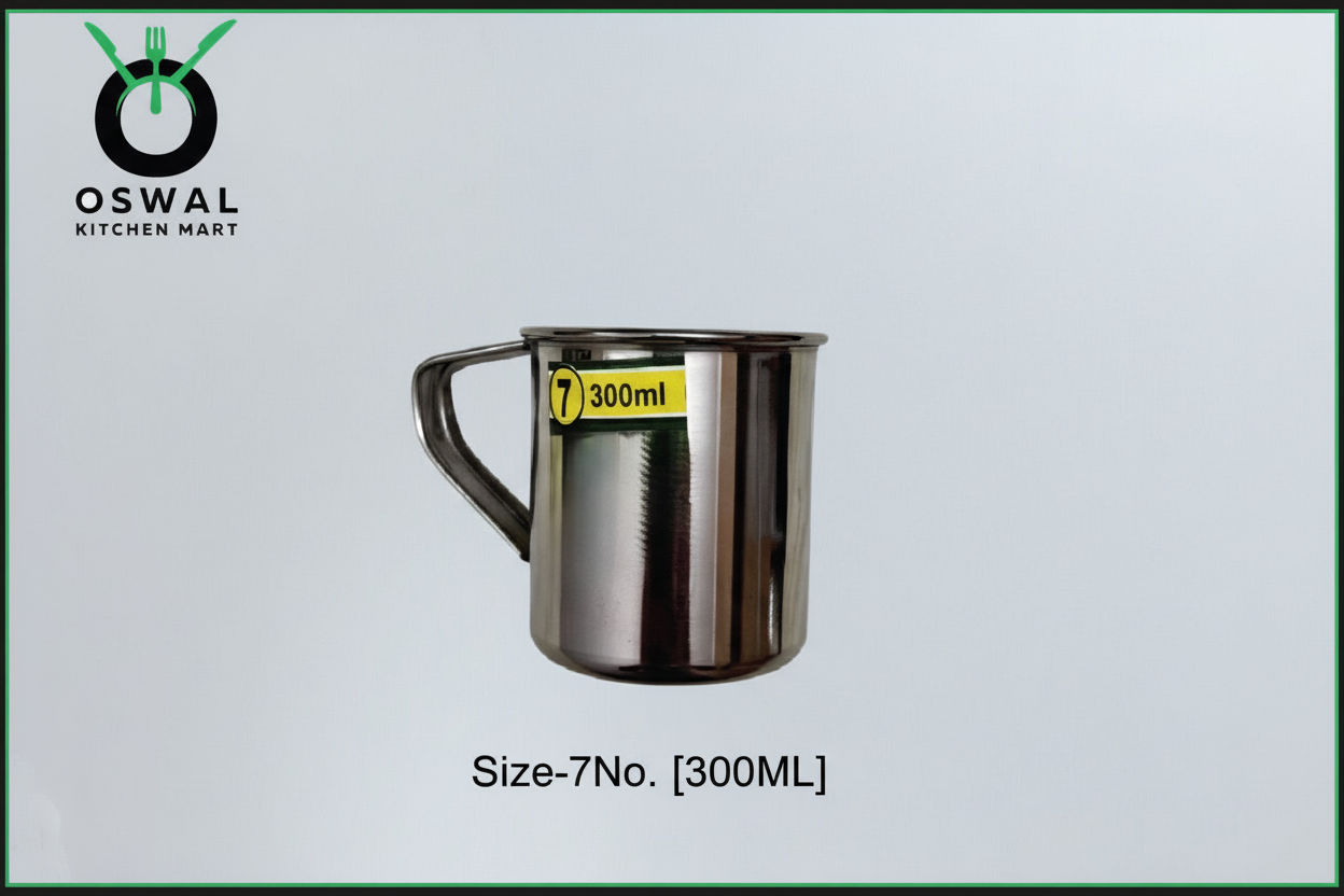 Stainless Steel Mug 300ML |Stainless Steel Coffee Mug | Steel Cup with Handle | Steel Cups for Tea for Home, Travel, Outdoor | Tea, Coffee & Milk Mug | Rust-Proof Camping & Hiking Mug (Pack Of 1)