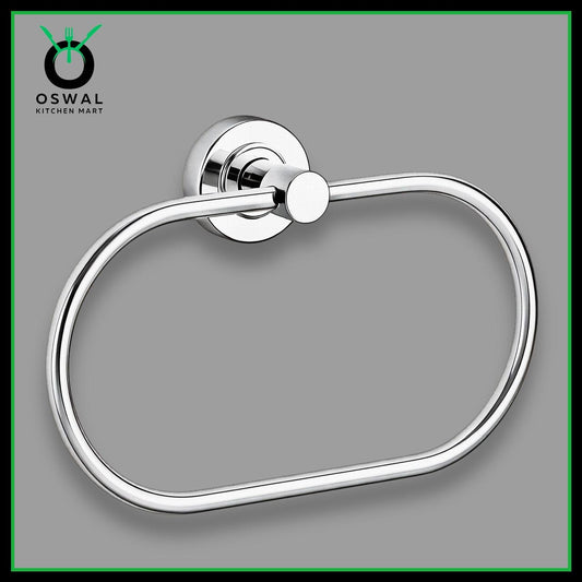 Stainless Steel Oval Towel Ring for Bathroom | Wall Mounted Napkin Holder (Pack of 1)