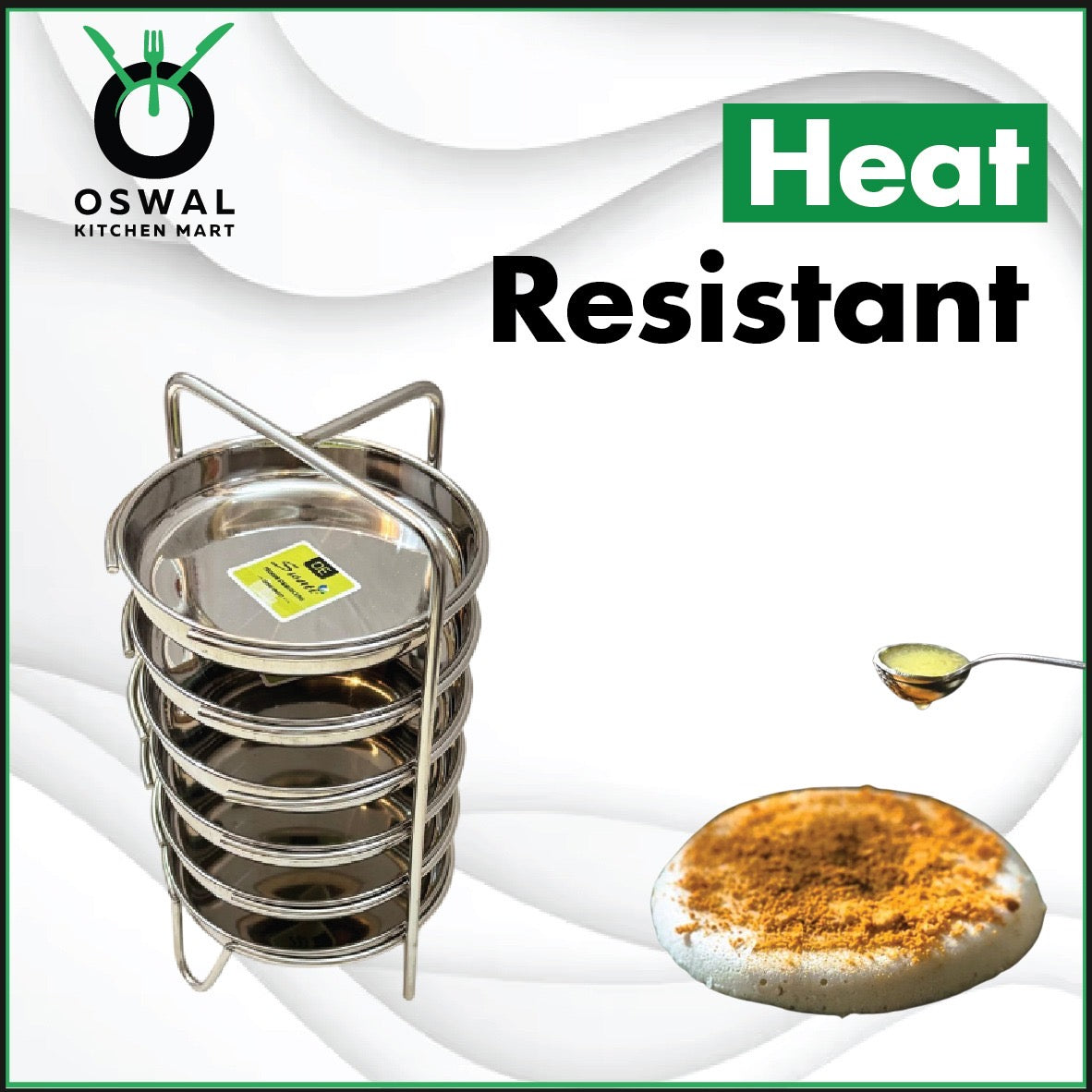 Stainless Steel Thatte Idli Stand-6Plates | Thatte Idli Plate with Stand| Stainless Steel Dhokla/Thatte Idli Stand With 6 Plates| Pack of 1