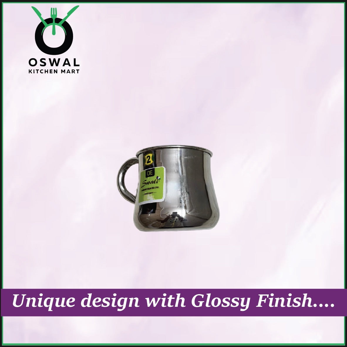 Stainless Steel 2No. Belly Shape Mug– 450ML Approx | Stylish Tea & Coffee Mug | Pack of 1