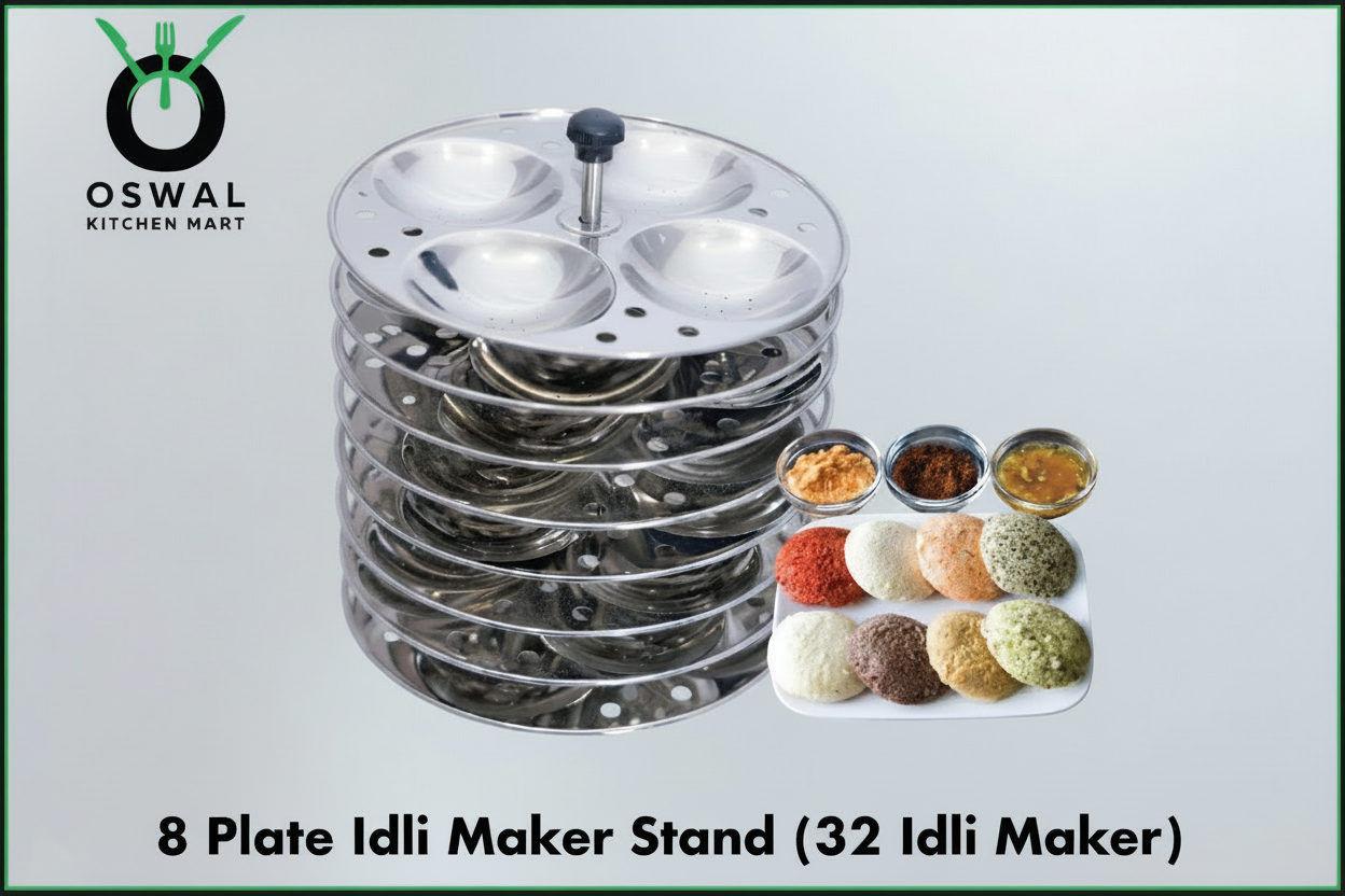 Stainless Steel 8 Plate Idli Maker Stand | 32 Idli Maker Stainless Steel | Idli Stand for Home | Pack Of 1|