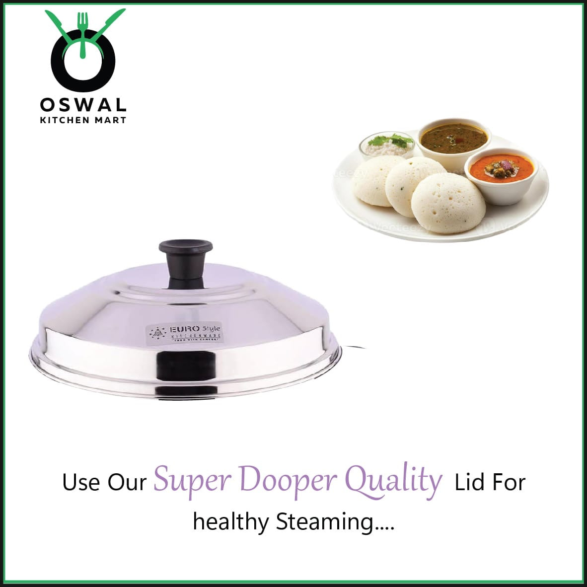 Eurostyle Heavy Copper Base Idli Steamer with Lid - ISI Mark Certified - 15 Idli Capacity / 3 Idli Plates + 1 Steam Plate - Durable Knobs & Handle /Gas Saving/Induction Friendly - Multipurpose Cookware for Idli, Dhokla, Modak & Serving More(Pack Of 1)
