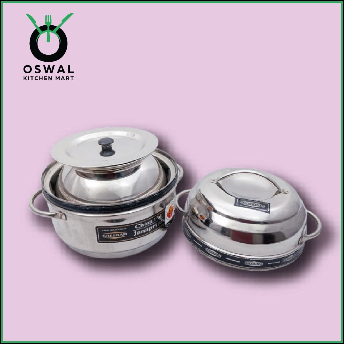 Sreeram Janapriya Stainless Steel Thermal Rice Cooker – 1 Kilogram     (4 Paav) Double Layer Stainless Steel Thermal Cooker| Stainless Steel Steam Pot
