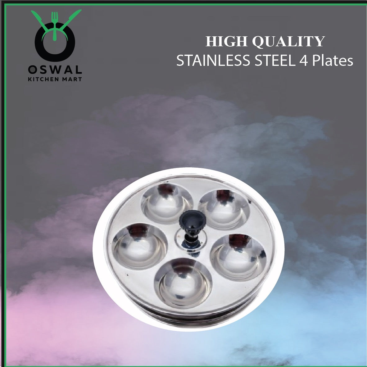 Stainless Steel 4-Tier Mini Idli Plate With Stand | Makes 20 Mini Idlis at Once | Pack of 1
