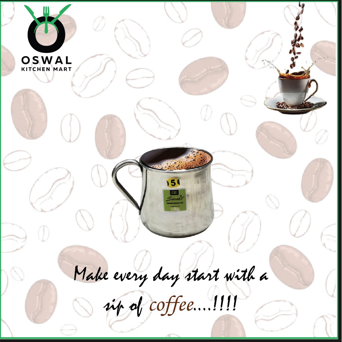 Stainless Steel 5No. Belly Shape Mug– 1500ML(1.5 Litre) Approx | Stylish Tea & Coffee Mug | Pack of 1