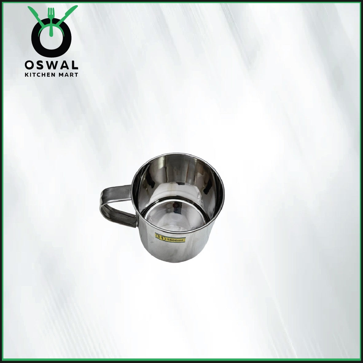 Stainless Steel Mug 1000ML |Stainless Steel Coffee Mug | Steel Cup with Handle | Steel Cups for Tea for Home, Travel, Outdoor | Tea, Coffee & Milk Mug | Rust-Proof Camping & Hiking Mug (Pack Of 1)