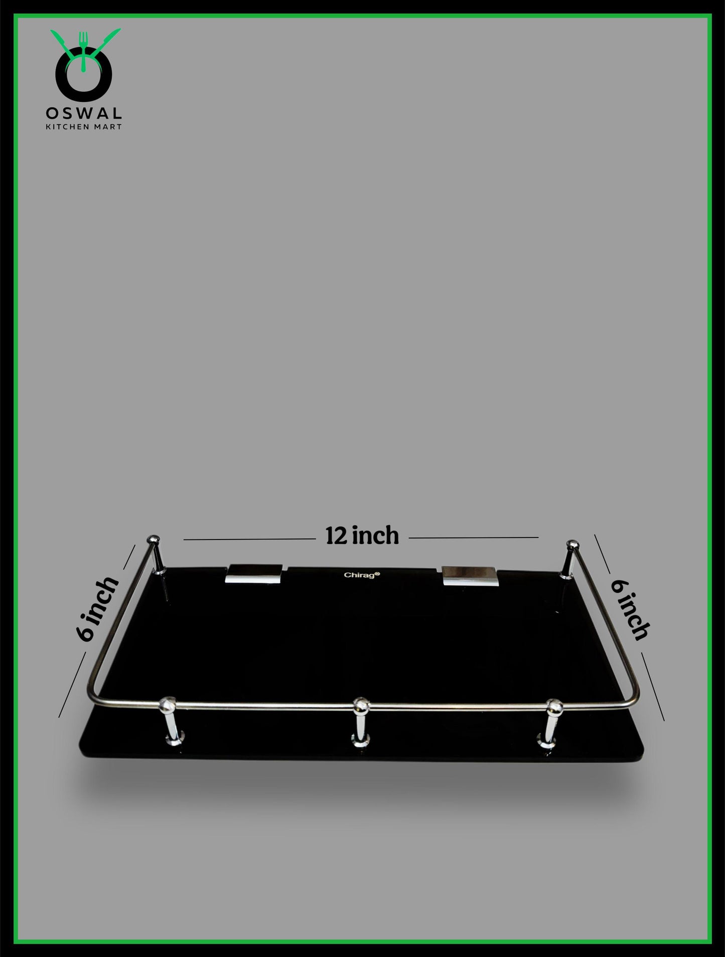 Chirag Black Acrylic Wall Shelf 12x6 inch – Bathroom & Kitchen Rack (Pack of 1)