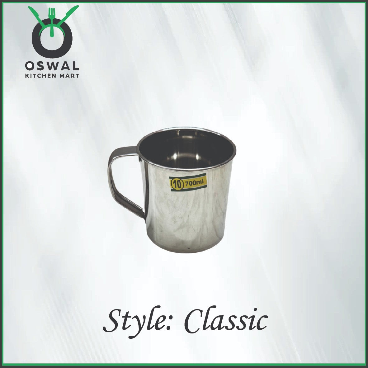 Stainless Steel Mug 700ML |Stainless Steel Coffee Mug | Steel Cup with Handle | Steel Cups for Tea for Home, Travel, Outdoor | Tea, Coffee & Milk Mug | Rust-Proof Camping & Hiking Mug (Pack Of 1)