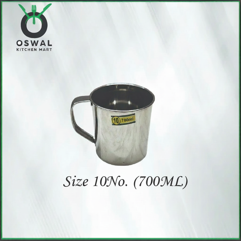 Stainless Steel Mug 700ML |Stainless Steel Coffee Mug | Steel Cup with Handle | Steel Cups for Tea for Home, Travel, Outdoor | Tea, Coffee & Milk Mug | Rust-Proof Camping & Hiking Mug (Pack Of 1)