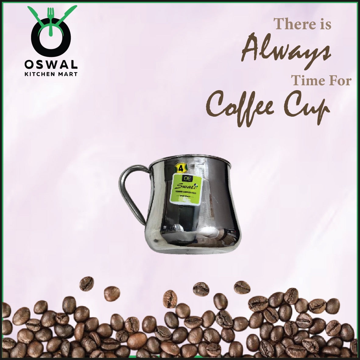 Stainless Steel 4No. Belly Shape Mug– 1000ML(1 Litre) Approx | Stylish Tea & Coffee Mug | Pack of 1