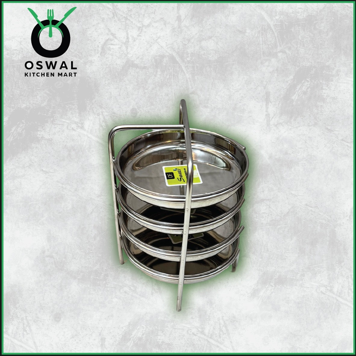 Stainless Steel Thatte Idli Stand-4Plates | Thatte Idli Plate with Stand| Stainless Steel Dhokla/Thatte Idli Stand With 4 Plates| Pack of 1