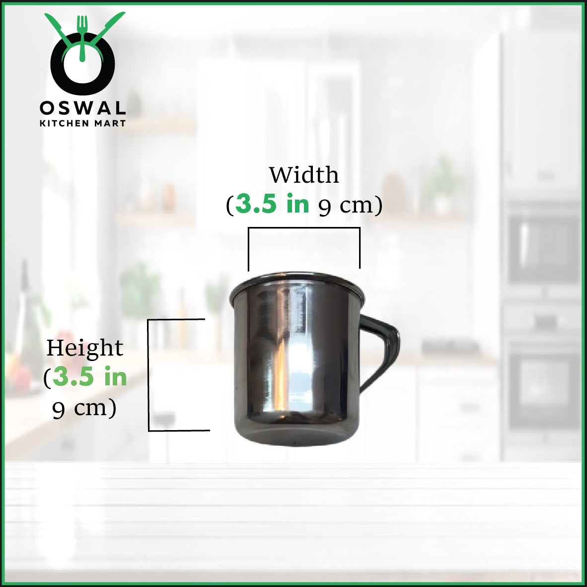 Stainless Steel Mini Mug – 250 ml (Approx) | 3.5 Inch Height & Diameter | Heavy Quality| Small Steel Tea Cup with Handle |Pack of 1