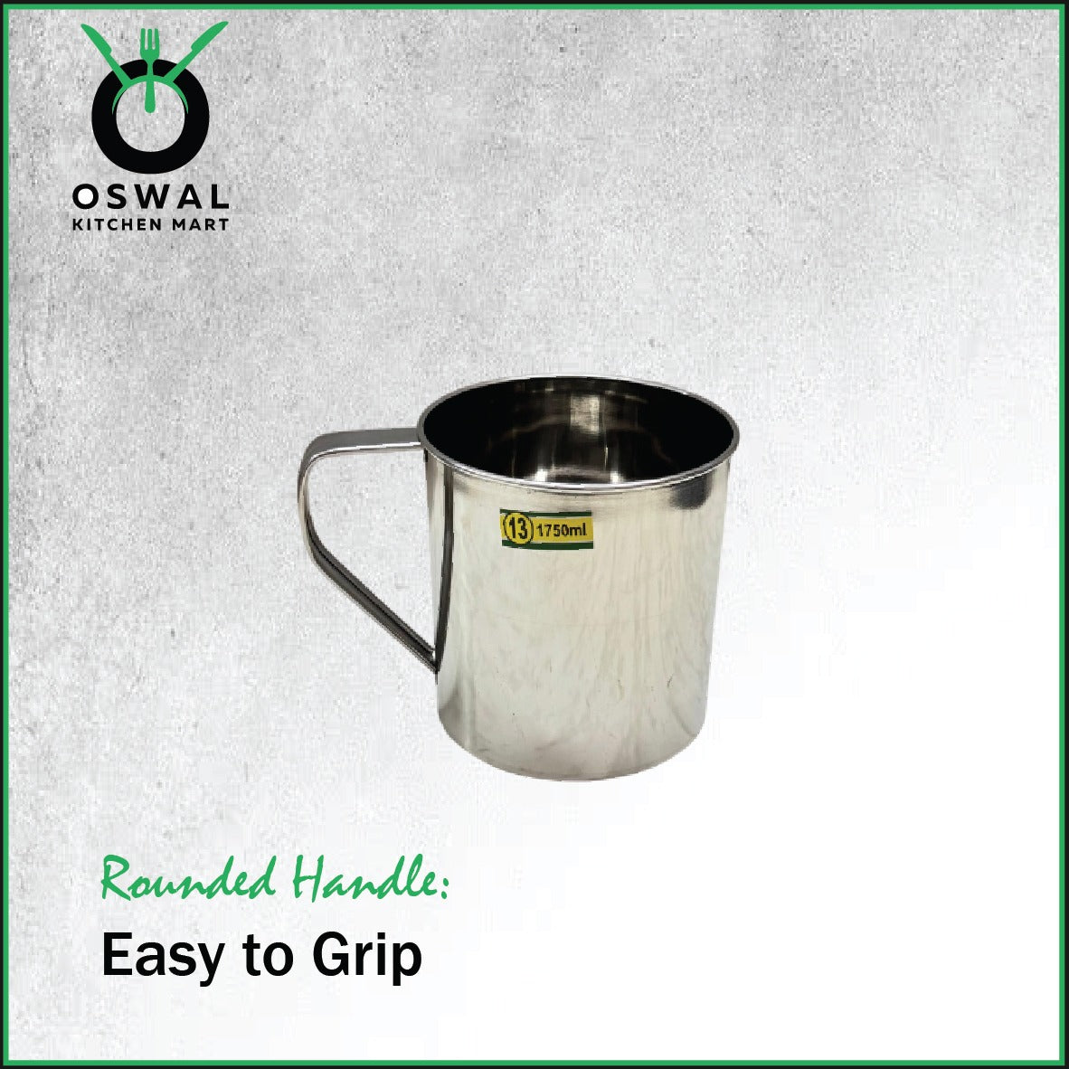 Stainless Steel Mug 1750ML |Stainless Steel Coffee Mug | Steel Cup with Handle | Steel Cups for Tea for Home, Travel, Outdoor | Tea, Coffee & Milk Mug | Rust-Proof Camping & Hiking Mug (Pack Of 1)