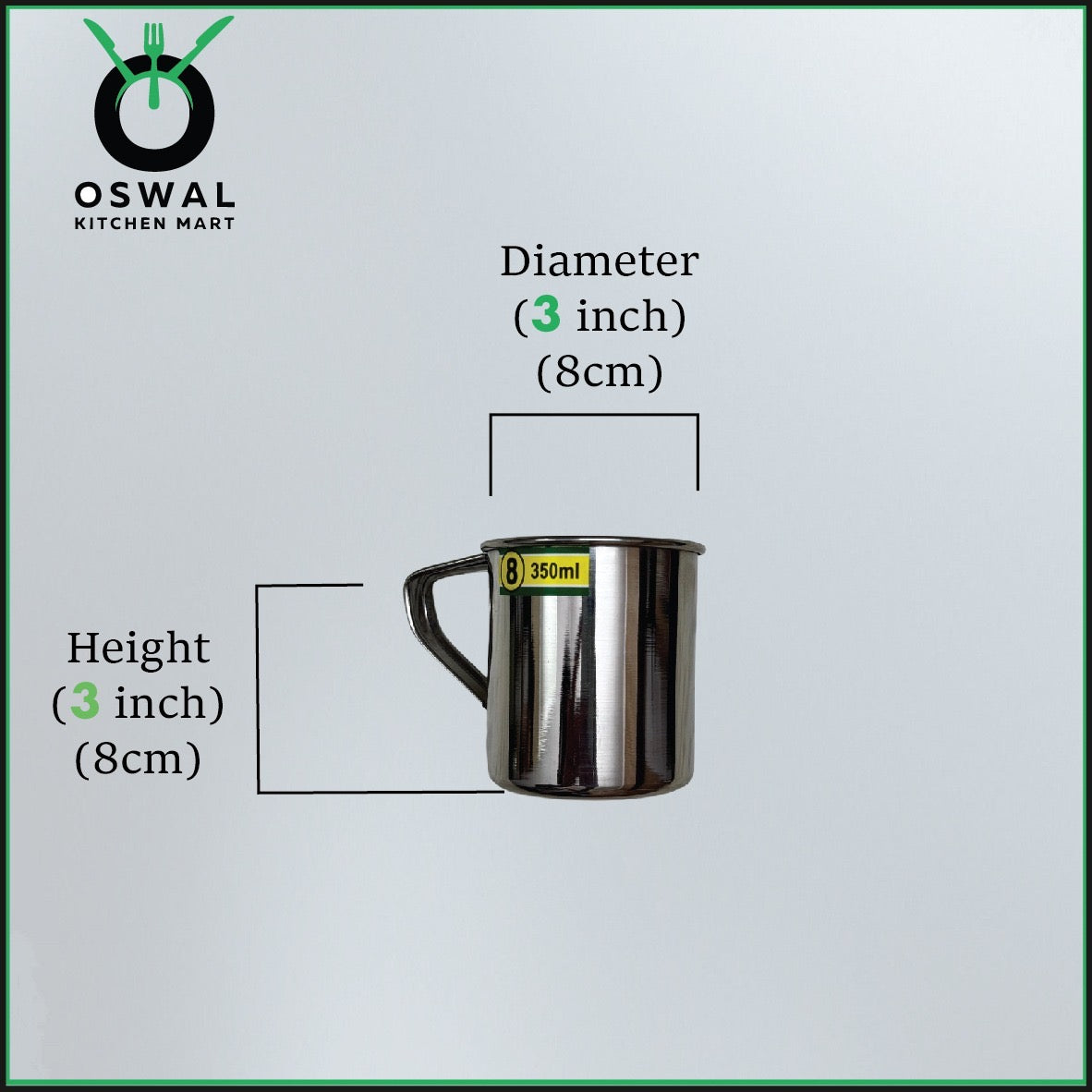 Stainless Steel Mug 350ML |Stainless Steel Coffee Mug | Steel Cup with Handle | Steel Cups for Tea for Home, Travel, Outdoor | Tea, Coffee & Milk Mug | Rust-Proof Camping & Hiking Mug (Pack Of 1)