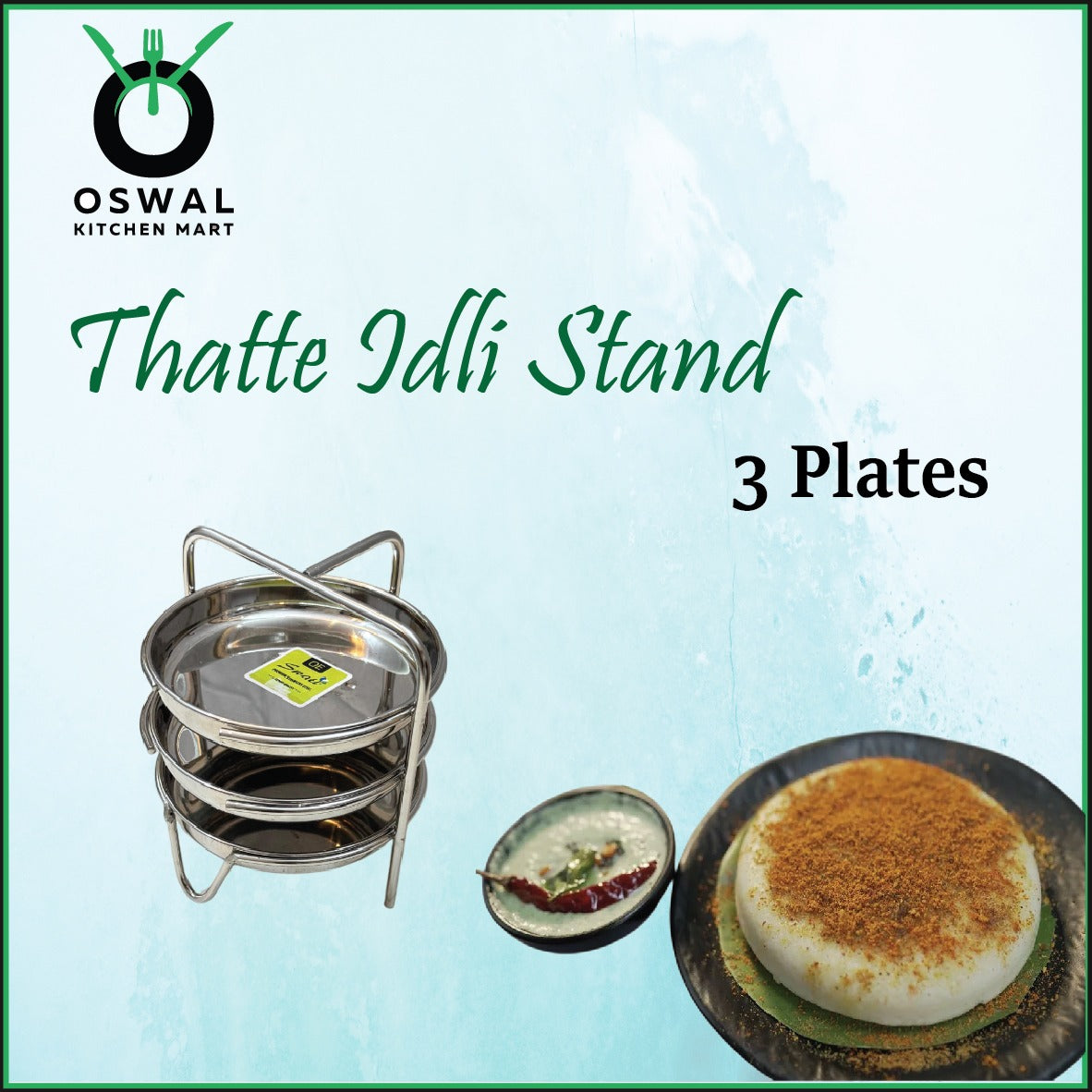 Stainless Steel Thatte Idli Stand-3Plates | Thatte Idli Plate with Stand| Stainless Steel Dhokla/Thatte Idli Stand With 3 Plates| Pack of 1
