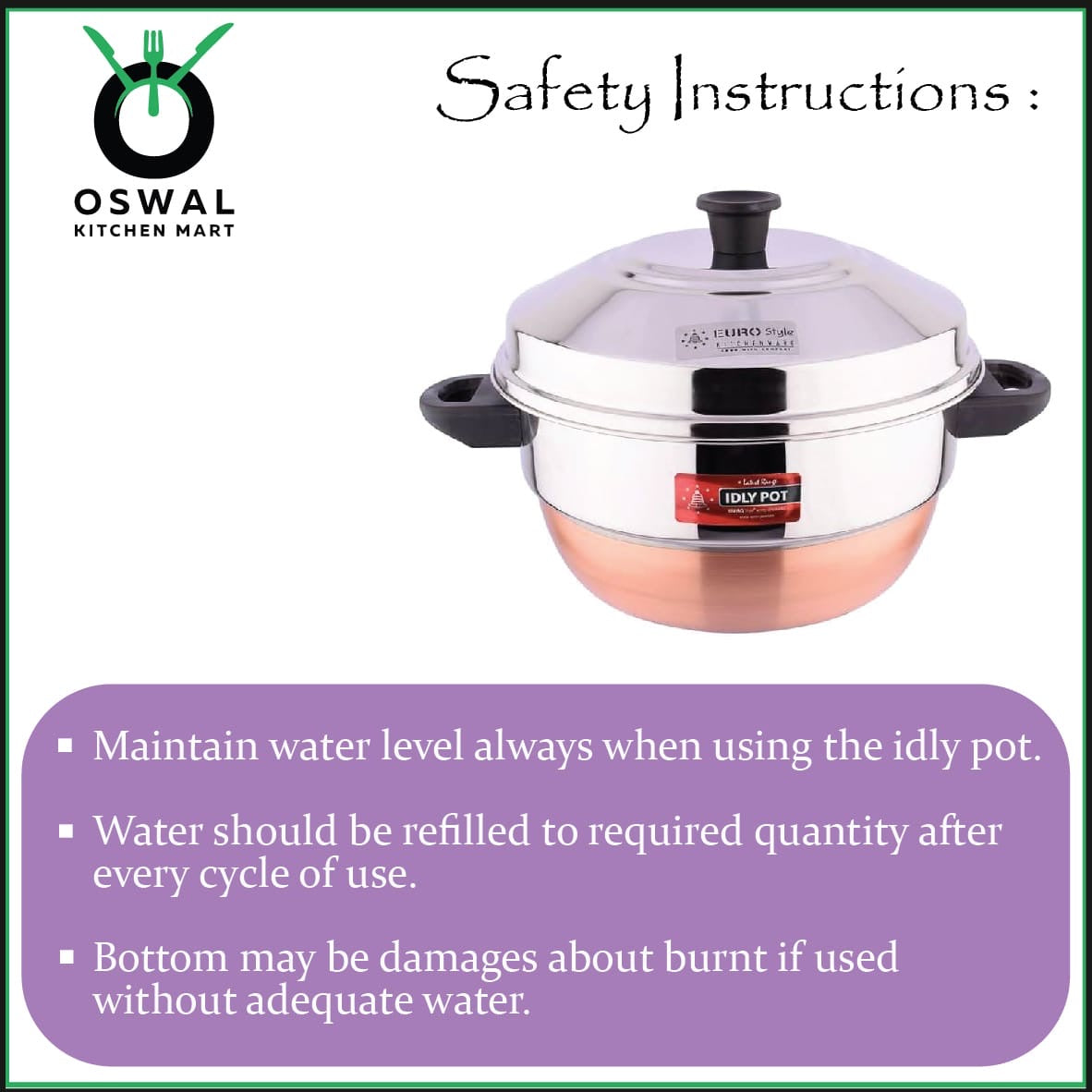 Eurostyle Heavy Copper Base Idli Steamer with Lid - ISI Mark Certified - 15 Idli Capacity / 3 Idli Plates + 1 Steam Plate - Durable Knobs & Handle /Gas Saving/Induction Friendly - Multipurpose Cookware for Idli, Dhokla, Modak & Serving More(Pack Of 1)