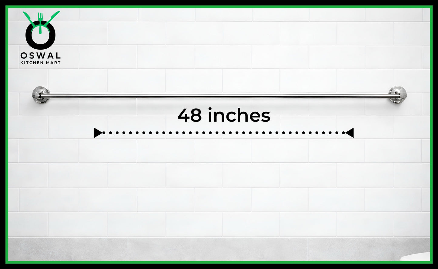 Stainless Steel 48-Inch (4Feet) Towel Rod | Wall Mounted Bathroom Towel Holder | Rust-Free & Durable (Pack of 1)