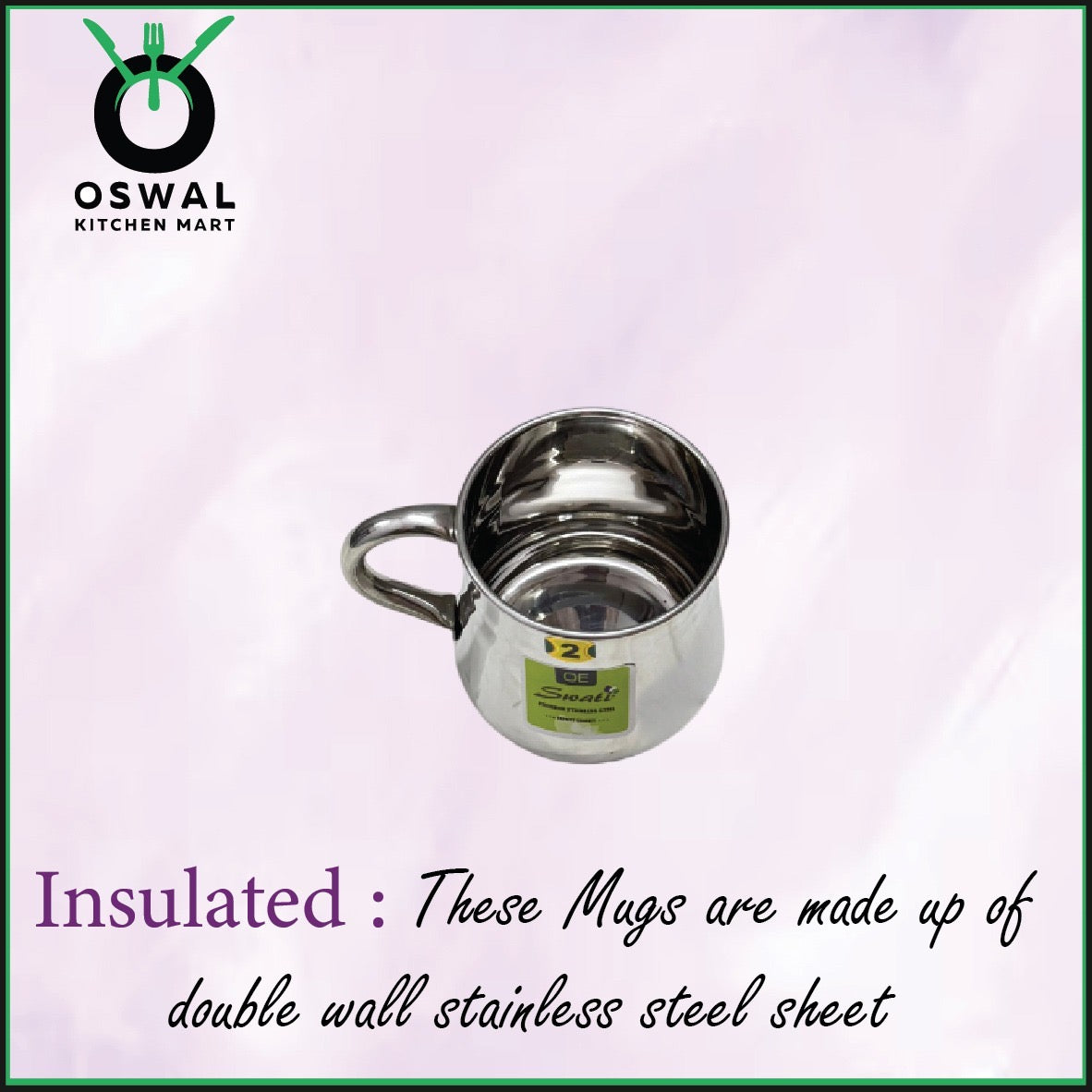 Stainless Steel 2No. Belly Shape Mug– 450ML Approx | Stylish Tea & Coffee Mug | Pack of 1