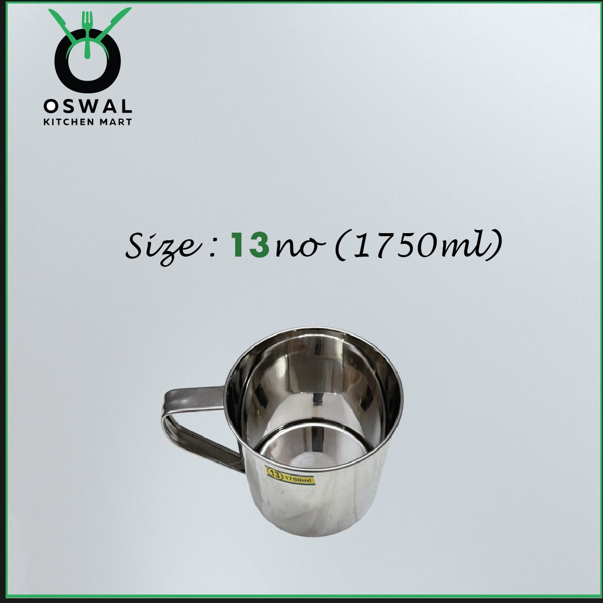 Stainless Steel Mug 1750ML |Stainless Steel Coffee Mug | Steel Cup with Handle | Steel Cups for Tea for Home, Travel, Outdoor | Tea, Coffee & Milk Mug | Rust-Proof Camping & Hiking Mug (Pack Of 1)