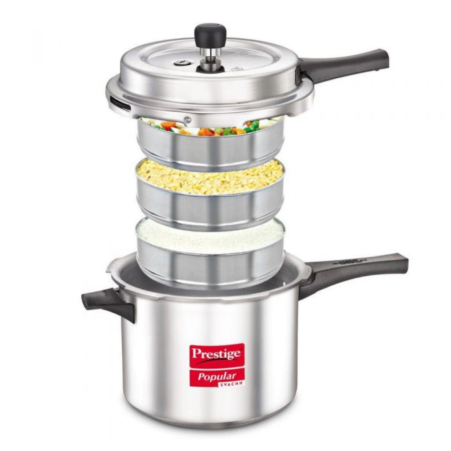 Prestige Popular Svachh Virgin Aluminium Spillage Control 5L Pressure Cooker