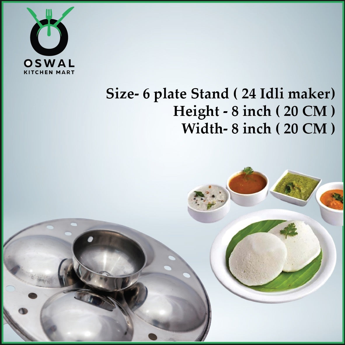 Stainless Steel 6 Plate Idli Maker Stand | 24 Idli Maker Stainless Steel | Idli Stand for Home | Pack Of 1|