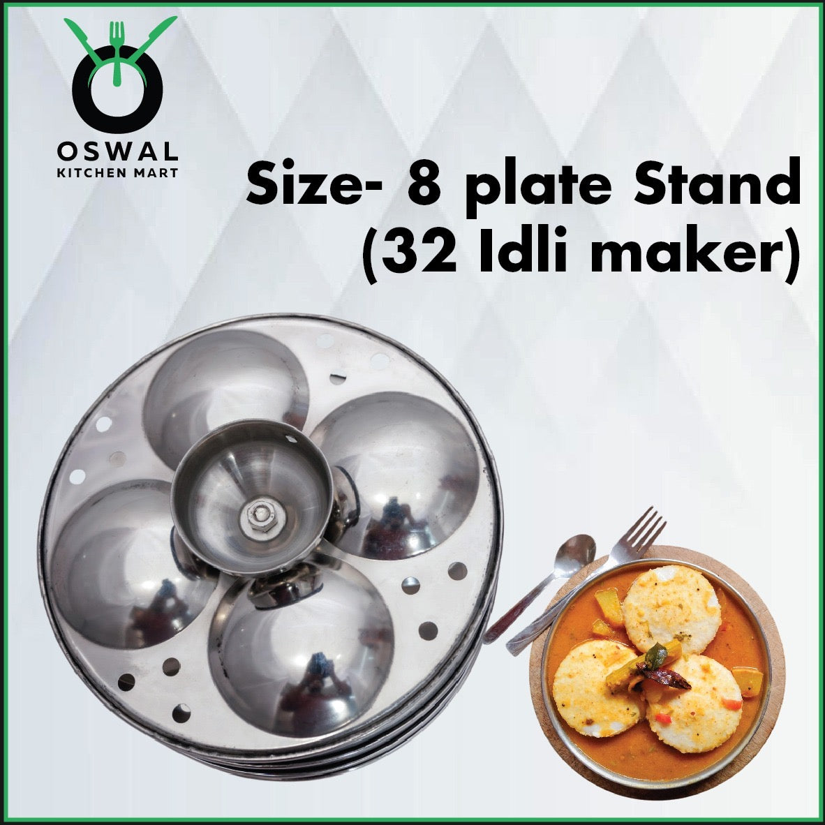 Stainless Steel 8 Plate Idli Maker Stand | 32 Idli Maker Stainless Steel | Idli Stand for Home | Pack Of 1|