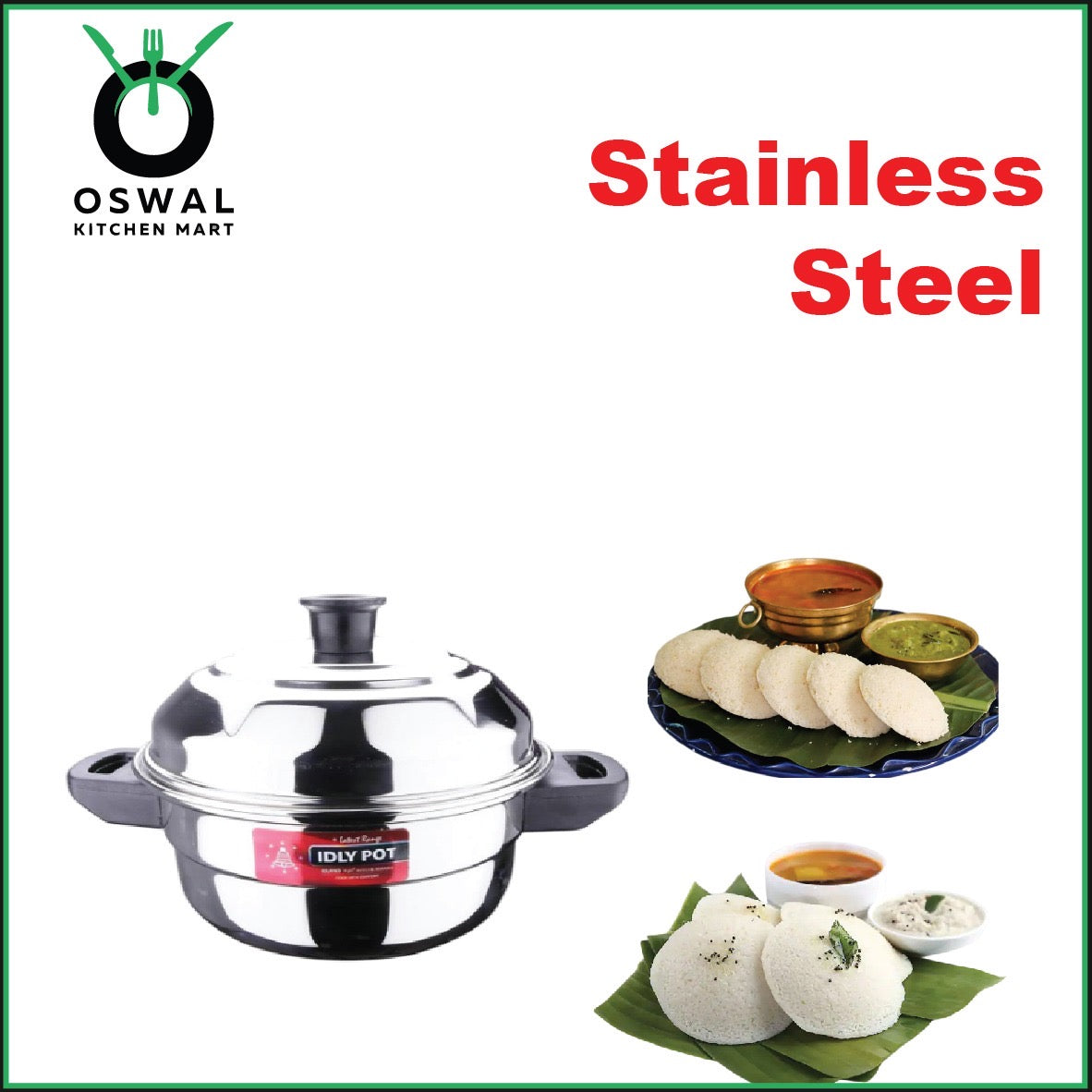 Eurostyle Premium Stainless Steel Idli, Idiyappam & Dhokla Steamer - ISI Mark Certified - (2Idli plates(6 idlis) +1 Steamer Plate) for Flawless Fluffy Idlis - 1.5L capacity - 3Years warranty (Pack Of 1)