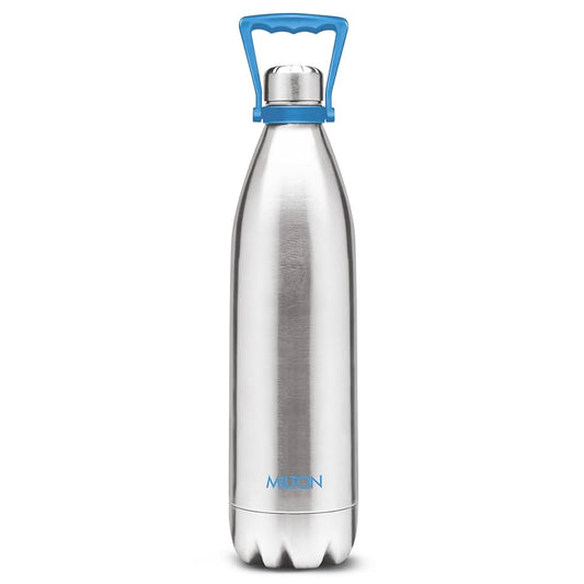 Milton Duo DLX 2200 Ml Thermosteel Bottle, 2.2 Litre Water Bottle with handle, 24 Hours Hot and Cold, Easy to Carry, Easy Grip, Rust Proof, Tea, Coffee, Office, Travel Bo