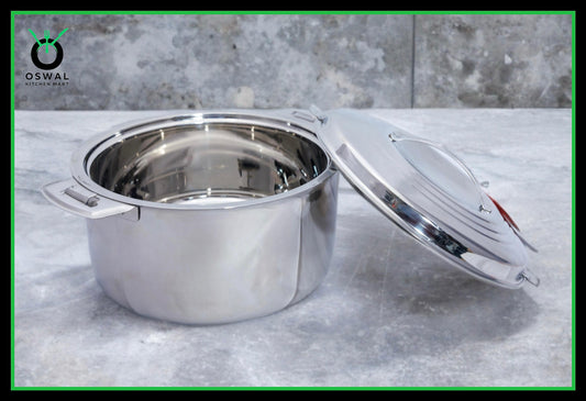 Anchor 5000 ml (5 Litre) Stainless Steel Hot Box | Extra Large Double Wall Insulated Food Container | Leak-Proof & Keeps Food Hot for Hours