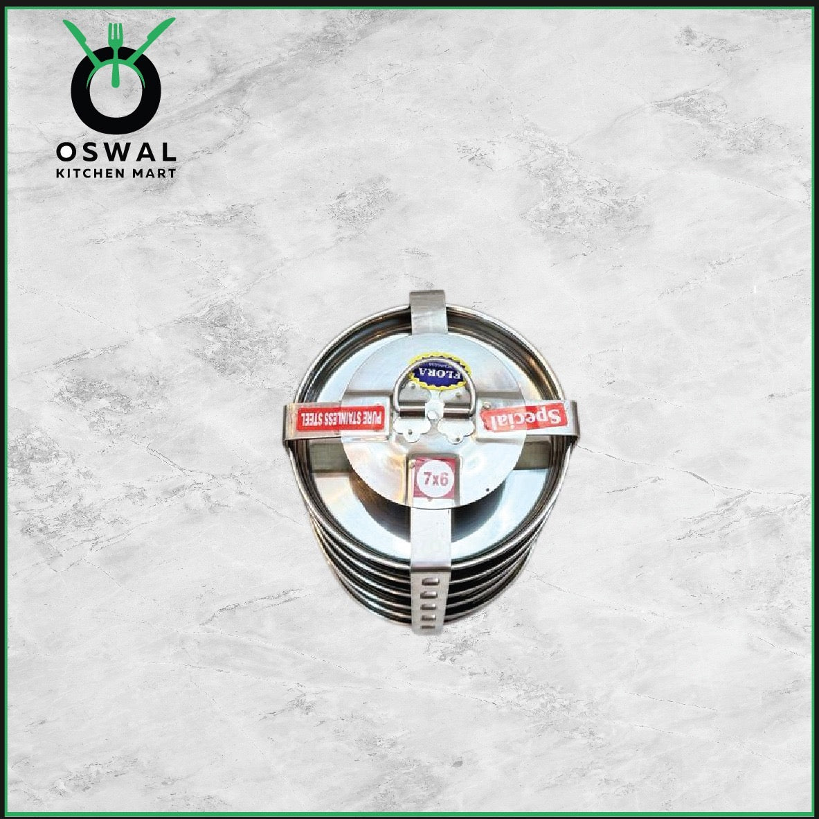 Stainless Steel 6 Plate Thatte Idli Stand| Thatte Idli Plate with Stand| Stainless Steel Dhokla/Thatte Idli Stand With 6 Plates| Pack of 1