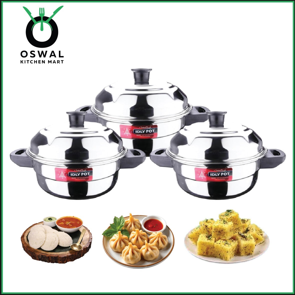 Eurostyle Premium Stainless Steel Idli, Idiyappam & Dhokla Steamer - ISI Mark Certified - (2Idli plates(6 idlis) +1 Steamer Plate) for Flawless Fluffy Idlis - 1.5L capacity - 3Years warranty (Pack Of 1)