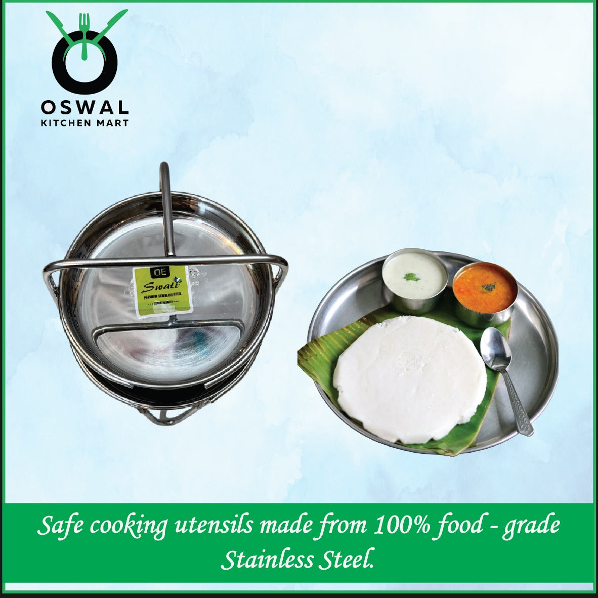 Stainless Steel Thatte Idli Stand-3Plates | Thatte Idli Plate with Stand| Stainless Steel Dhokla/Thatte Idli Stand With 3 Plates| Pack of 1