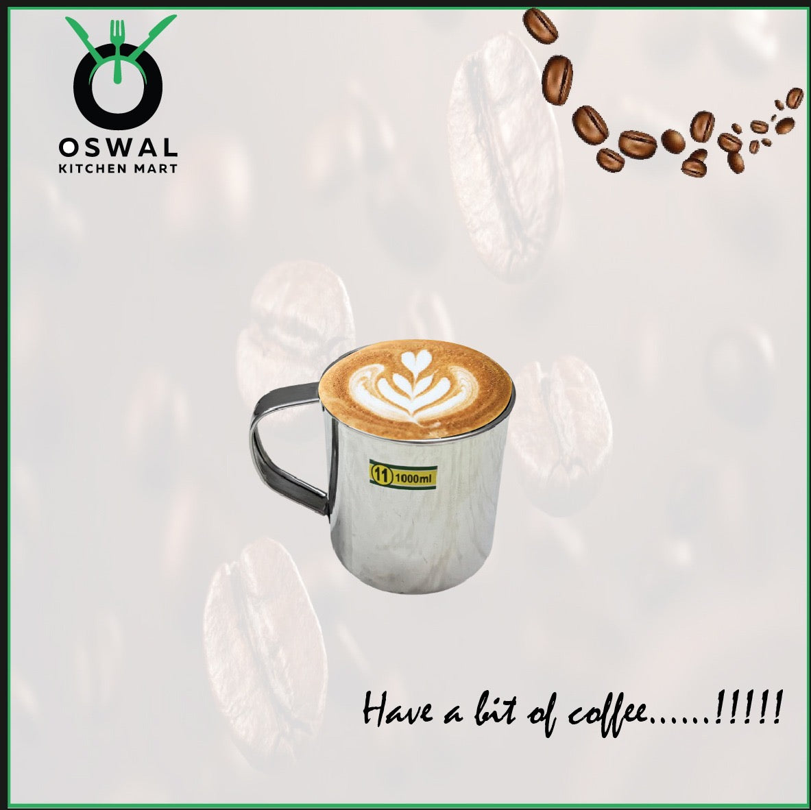 Stainless Steel Mug 1000ML |Stainless Steel Coffee Mug | Steel Cup with Handle | Steel Cups for Tea for Home, Travel, Outdoor | Tea, Coffee & Milk Mug | Rust-Proof Camping & Hiking Mug (Pack Of 1)